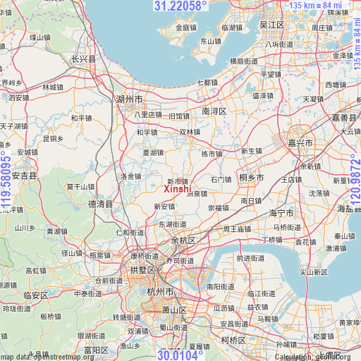 Xinshi on map