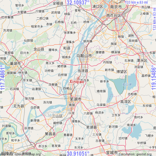 Xinqiao on map
