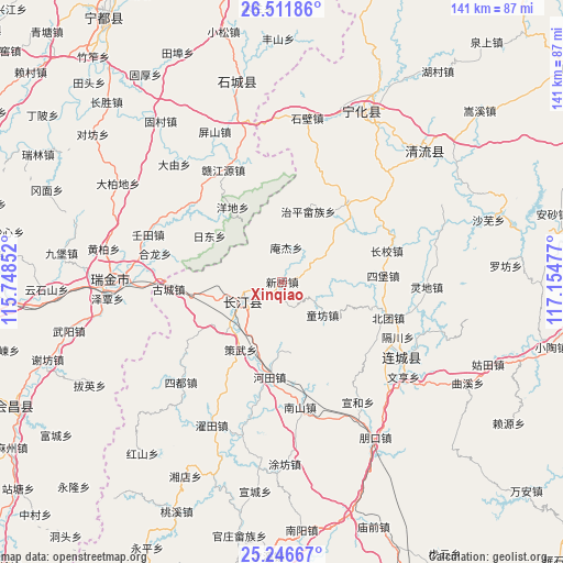 Xinqiao on map