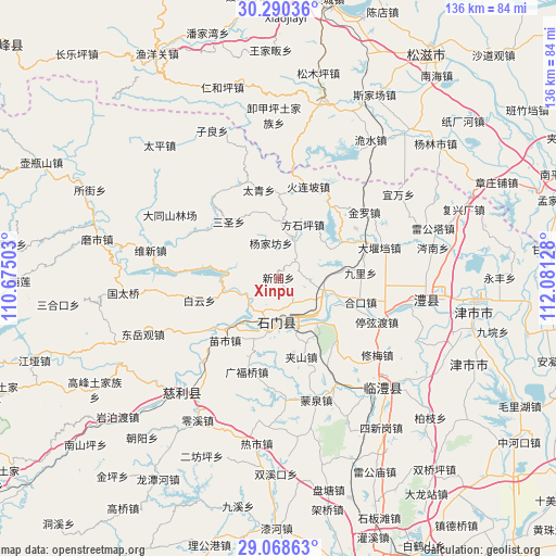 Xinpu on map