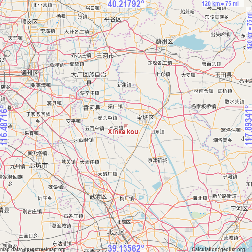 Xinkaikou on map