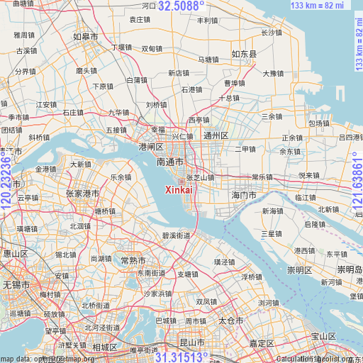 Xinkai on map