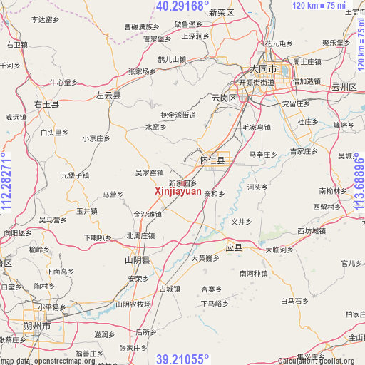 Xinjiayuan on map