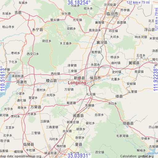 Longxing on map