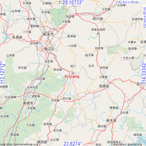 Xinjiang on map