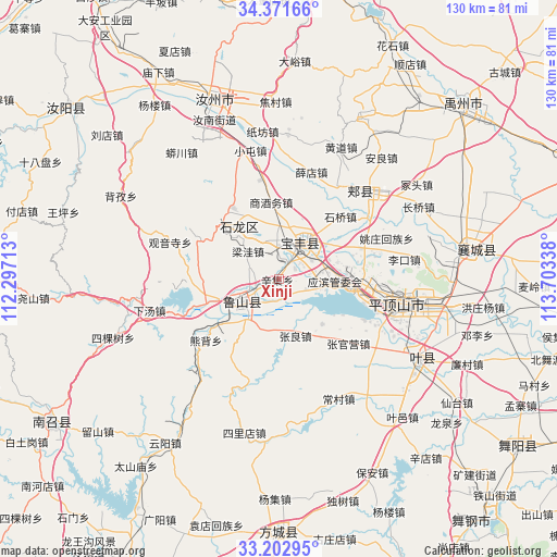 Xinji on map