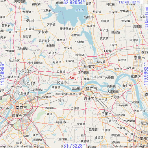 Xinji on map