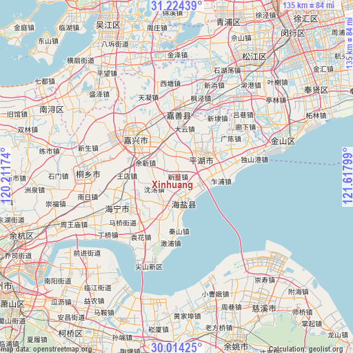 Xinhuang on map