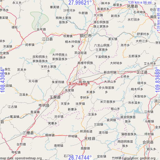 Xinhuang on map