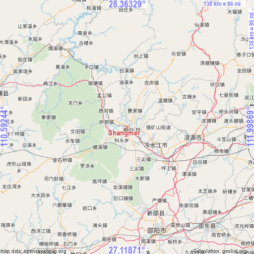 Shangmei on map