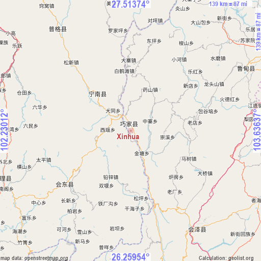 Xinhua on map