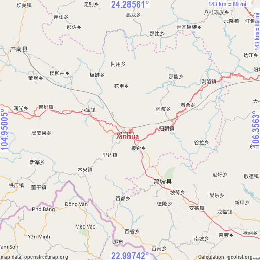 Xinhua on map