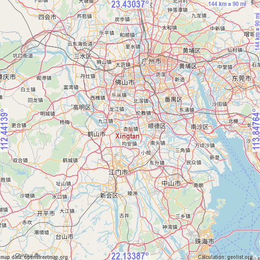 Xingtan on map