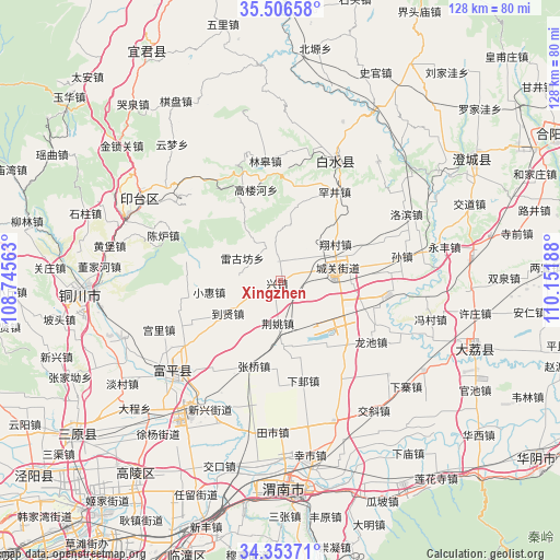 Xingzhen on map