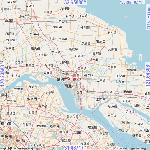 Xingren on map