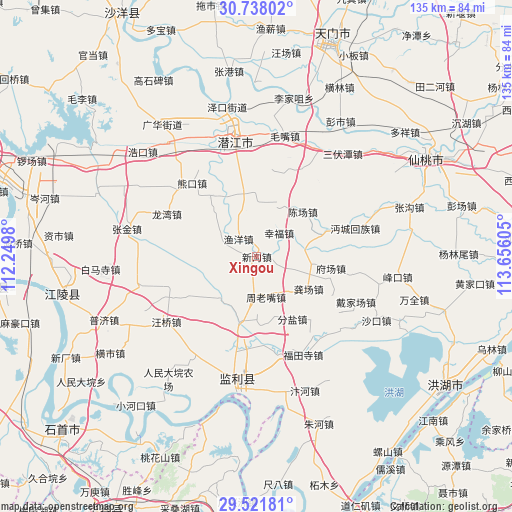 Xingou on map