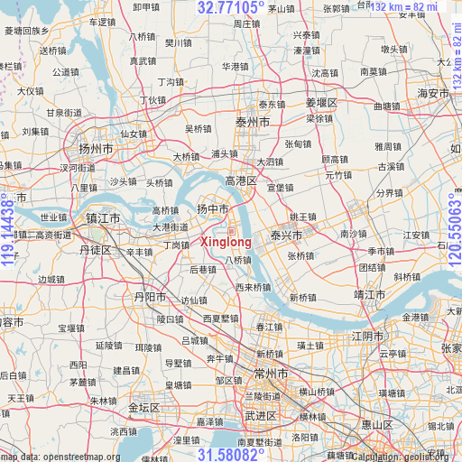 Xinglong on map