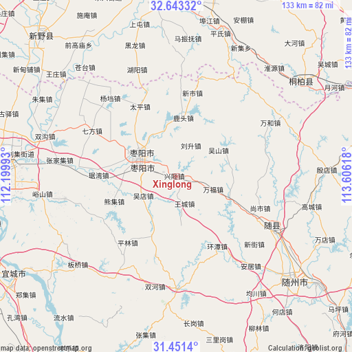 Xinglong on map