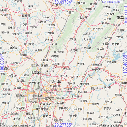 Xinglong on map