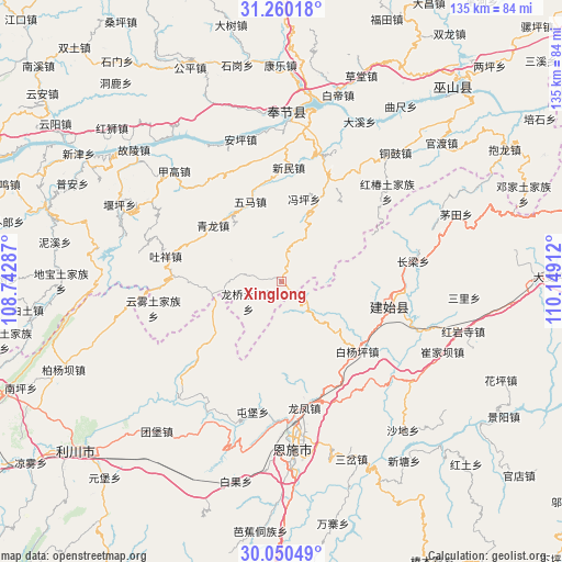 Xinglong on map