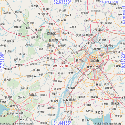 Xingdian on map