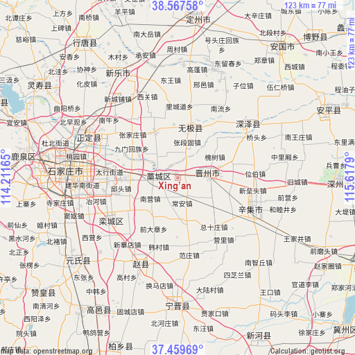 Xing’an on map