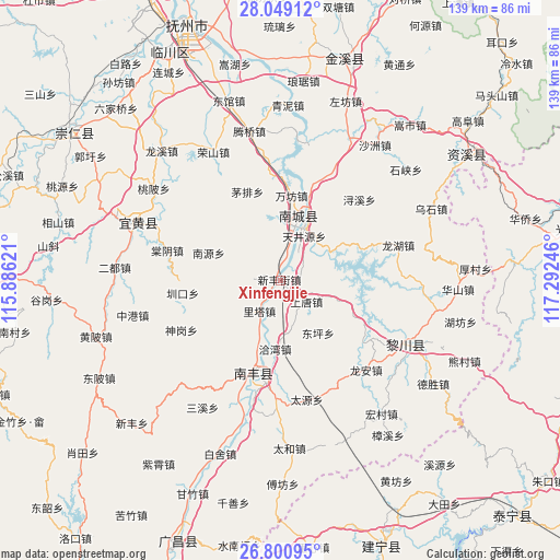 Xinfengjie on map