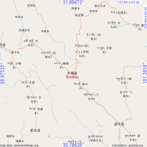 Xindou on map