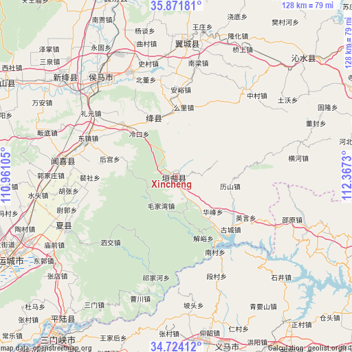 Xincheng on map