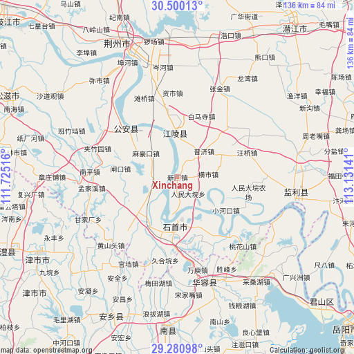 Xinchang on map