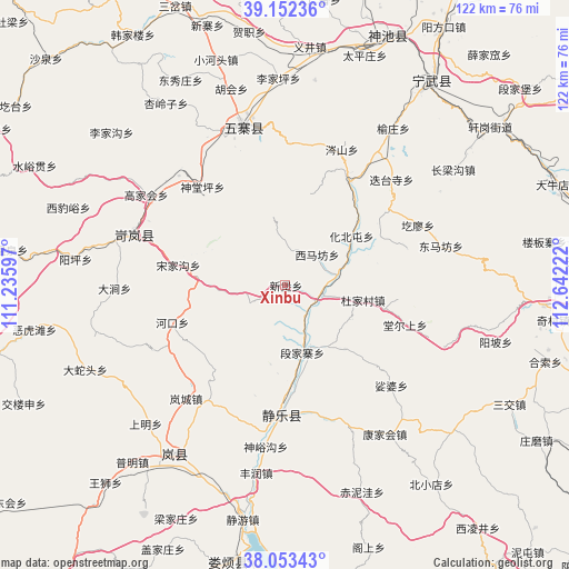 Xinbu on map