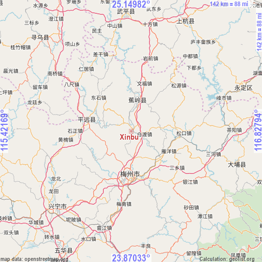 Xinbu on map