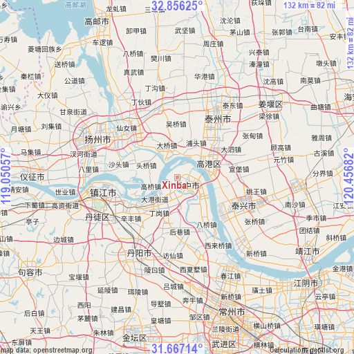 Xinba on map