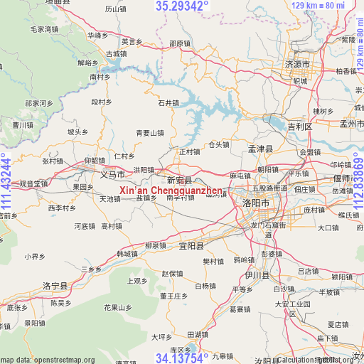Xin’an Chengguanzhen on map