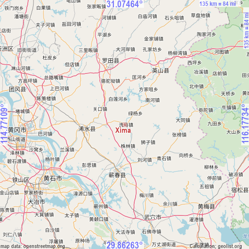 Xima on map