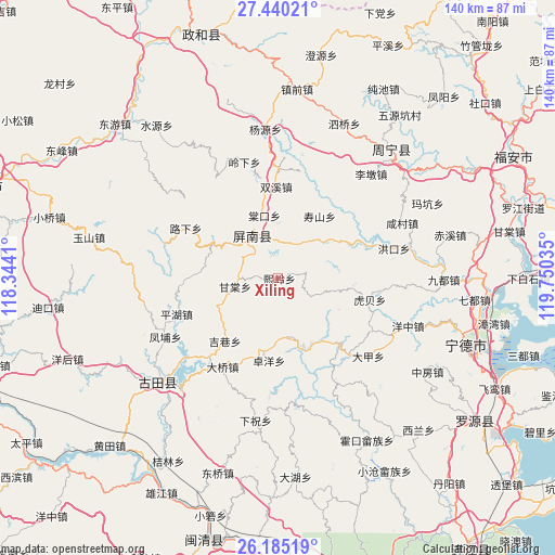 Xiling on map