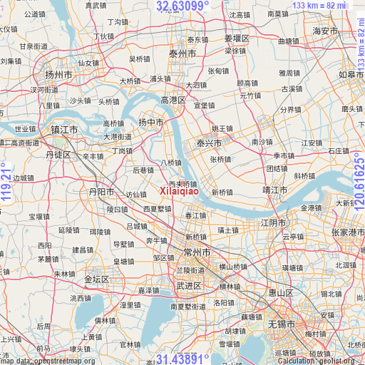 Xilaiqiao on map