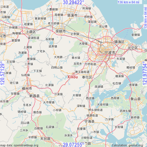 Xikou on map