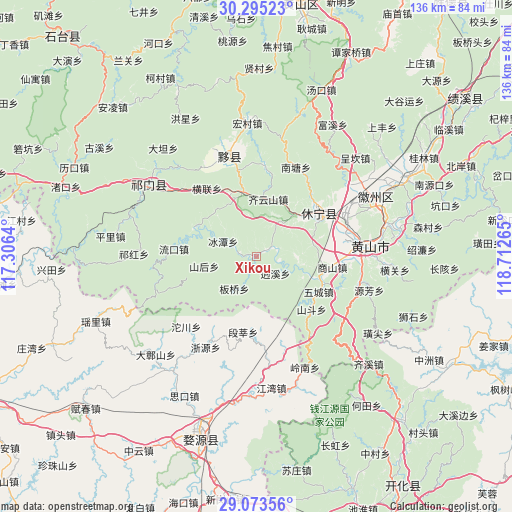 Xikou on map