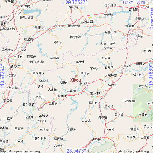 Xikou on map