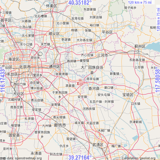 Xiji on map