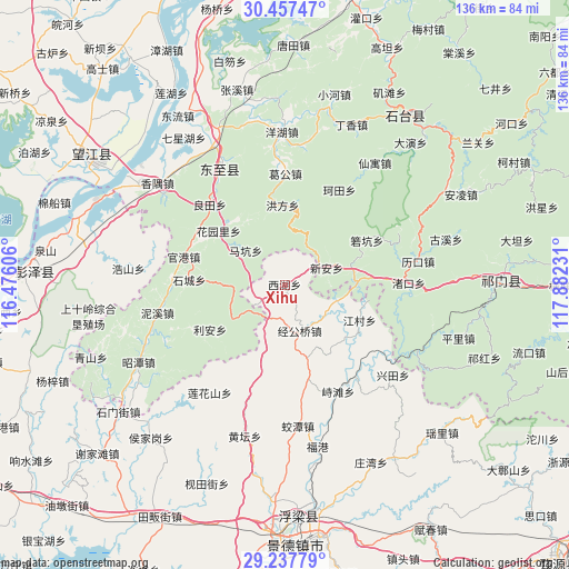 Xihu on map