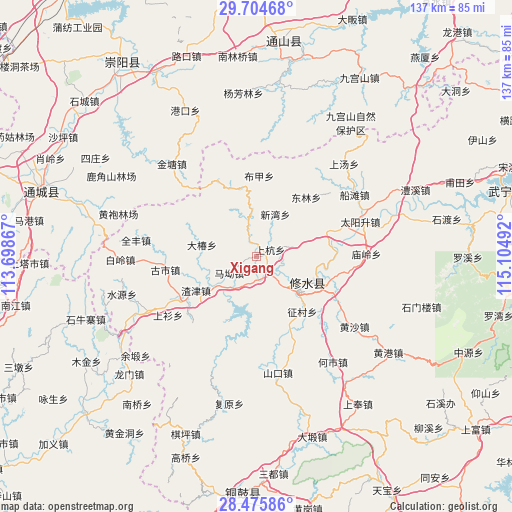 Xigang on map