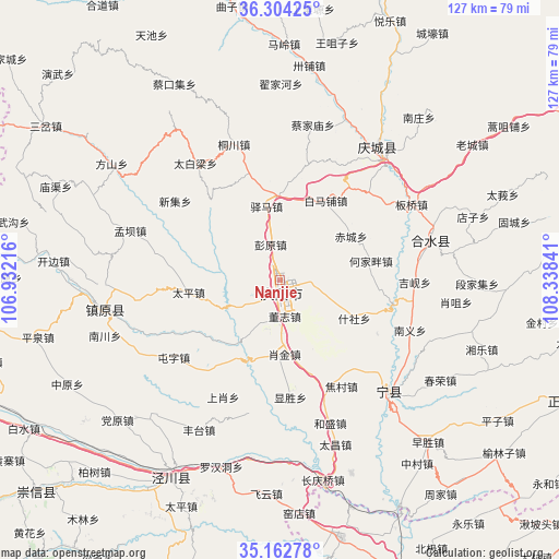 Nanjie on map