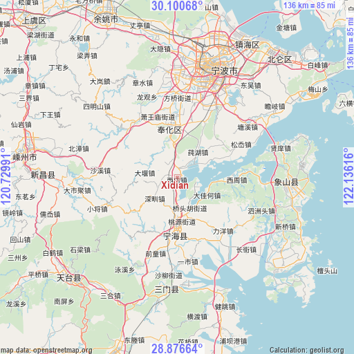 Xidian on map
