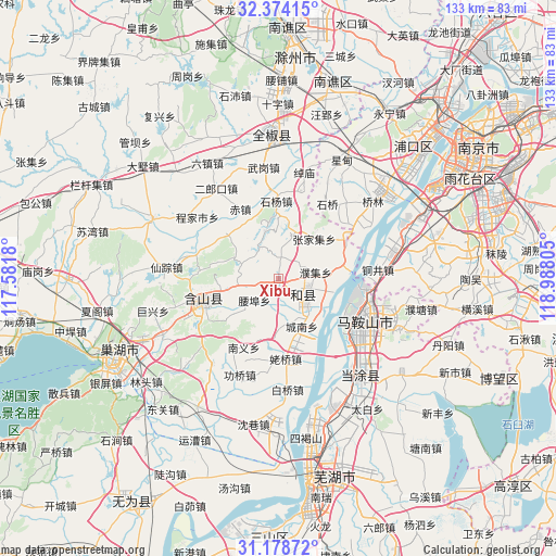 Xibu on map