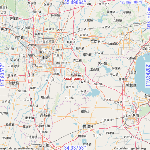 Xiazhuang on map