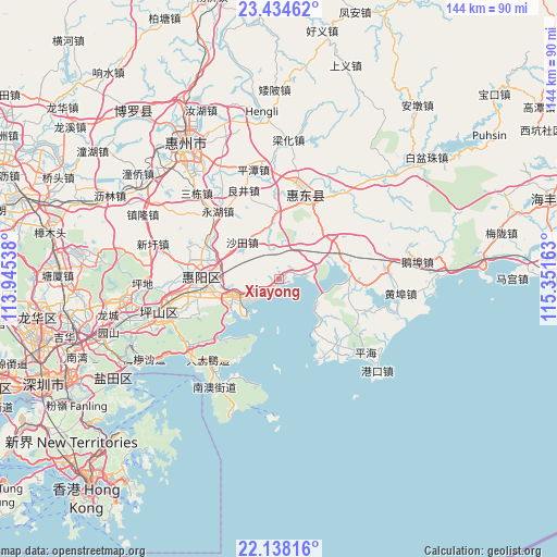 Xiayong on map