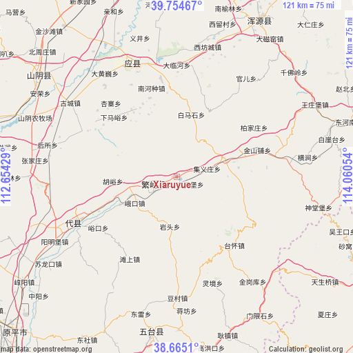 Xiaruyue on map