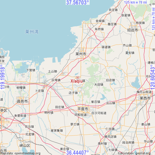 Xiaqiu on map